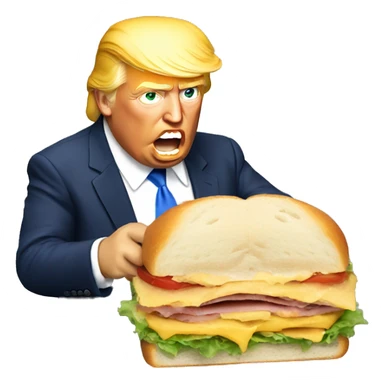 Donald Trump eating a sandwich  sticker