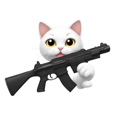 Cat with gun anime sticker