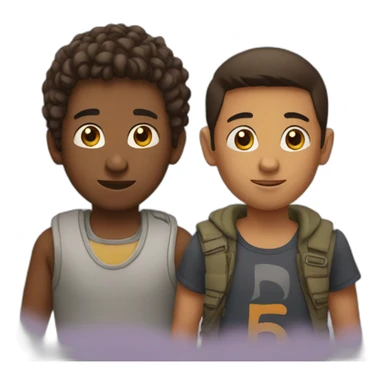 2 boys talking sticker