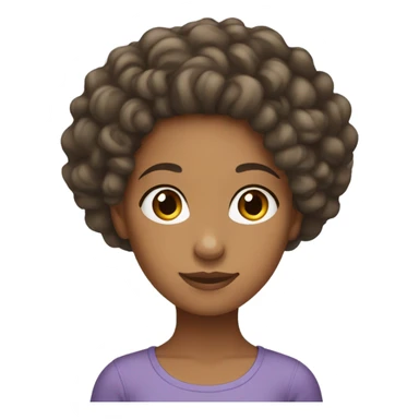Mixed girl with curly hair doing her hair sticker