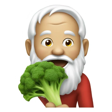 santa eating broccoli  sticker
