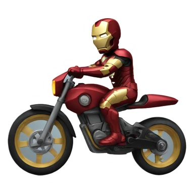 Ironman riding batman bike sticker