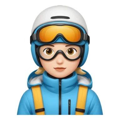 Skier with goggles sticker