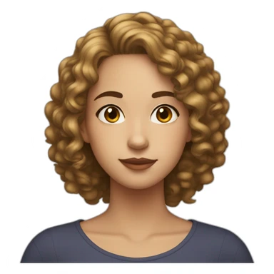 Light skinned girl in her 20s with dark curly neck length hair sticker