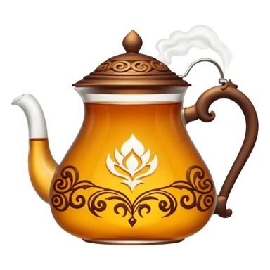 kazakh tea in a kese with stylized national Kazakh motifs sticker