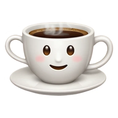 Cup of Coffee white with steam sticker