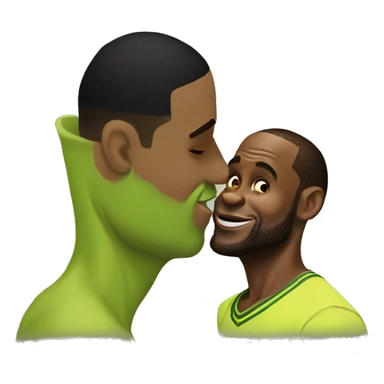 Lebron James kissing shrek  sticker