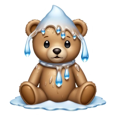 Teddy bear with icicles on her sticker