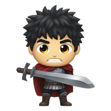 angry berserk guts carrying a huge sword on his shoulder sticker