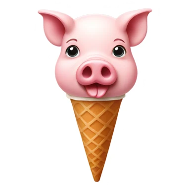 Pig with an ice cream on its head sticker
