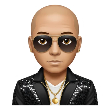 Pitbull, Rapper with black sequin outfit sticker