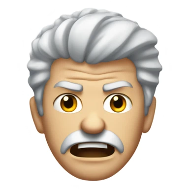 An angry white man with grey hair Shakes his fist  in anger sticker