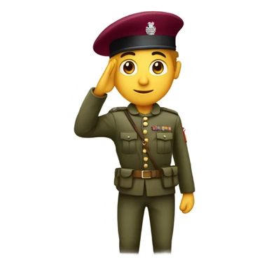 Saluting white Soldier with maroon beret  sticker