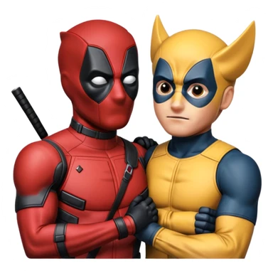 deadpool man and wolverine woman in love sticker