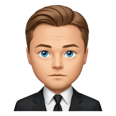 Leonardo DiCaprio with blue eyes, black suit sticker