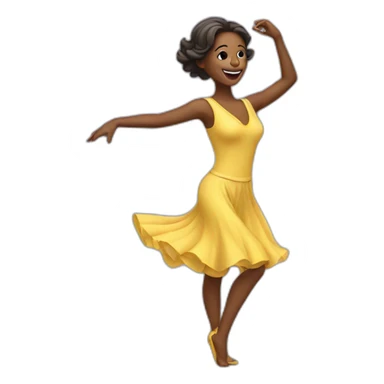 Dancing lady sticker