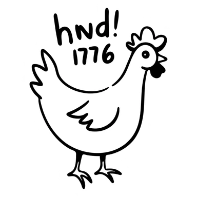 shouting yellow long neck chicken with the words 'JW 1776' sticker