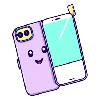 Y2K style folder phone taking a selfie, metallic and pastel colors, sparkles sticker