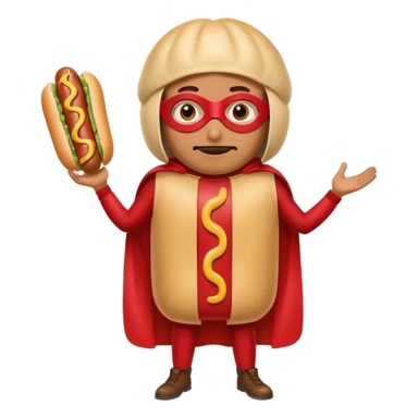 a hero who wear Hotdog costume  with a hero mask  sticker