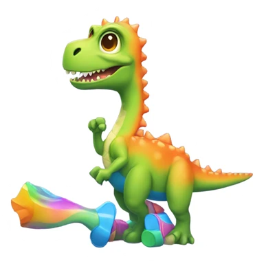 Dino wearing a swimsuit and heels sticker