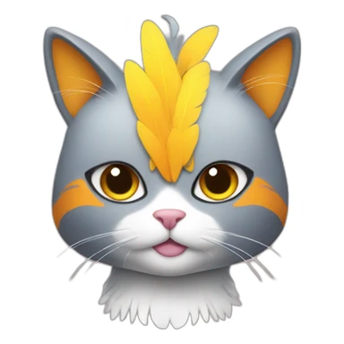 cat wearing bird costume sticker