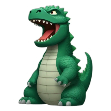 godzilla in twemoji style sticker
