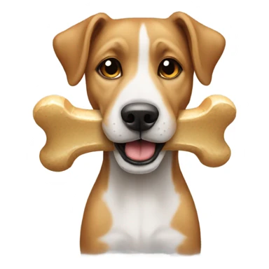 Dog with bone in mouth sticker