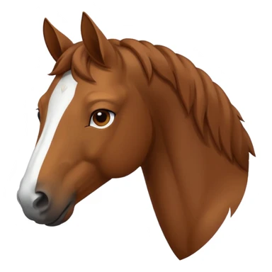 Brown horse with white stripe on nose sticker