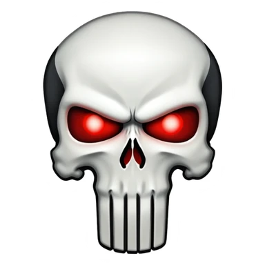 Punisher skull with glowing red eyes sticker