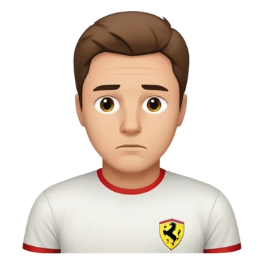 depressed man wearing a Ferrari t-shirt sticker