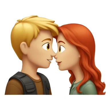 Blond Boyfriend and red haired girlfriend kissing  sticker