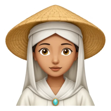 ancient arab girl with conical hat, white sticker