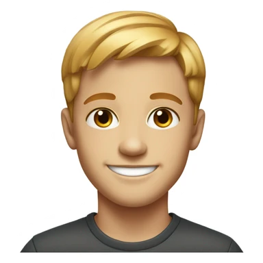 smiling boy with short, business-cut, reddish-blonde hair and freckles portrait sticker