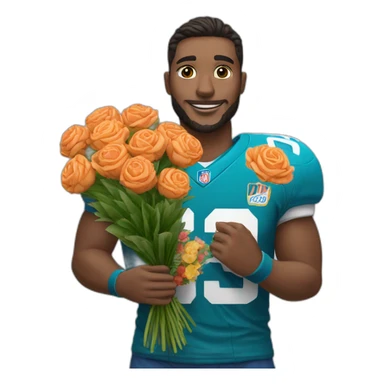 Man-with-Tiger-face,-Napoli-jersey-and-a-flowers-bouquet-in-his-hands sticker