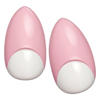 Almond French tip nails  sticker