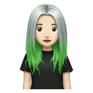 billie eilish, green and black hair sticker