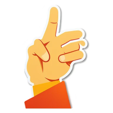 Pointer finger and thumb pointing downwards  sticker