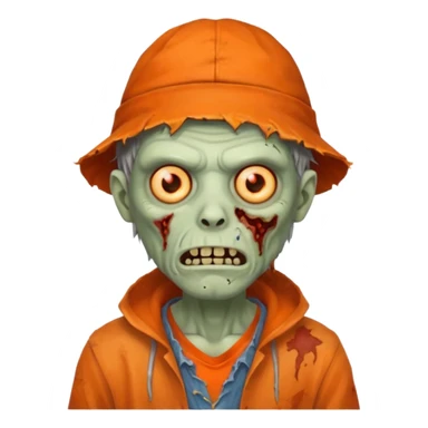 zombie man in orange hats sticker