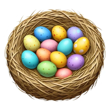 Easter nest with colorful eggs sticker