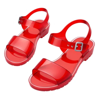 make a nice emoji of red plastic jelly sandals from the 80's sticker