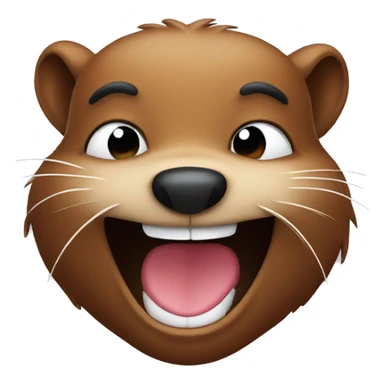 Beaver laughing with tears  sticker
