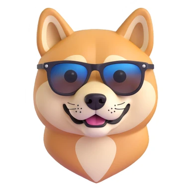 shiba inu wearing sunglasses, full body sticker