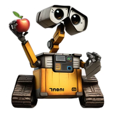 wall-e eat the apple sticker
