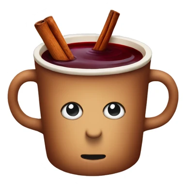 Mulled wine in a craft cup sticker