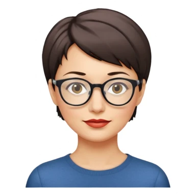 femme 40 ans lunettes cheveux très courts sticker