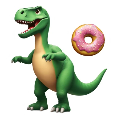 dinosaur hula hooping with a donut sticker
