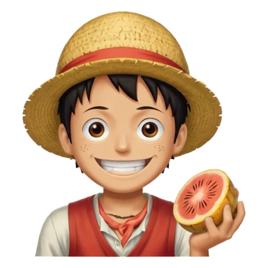luffy from one piece eating sticker