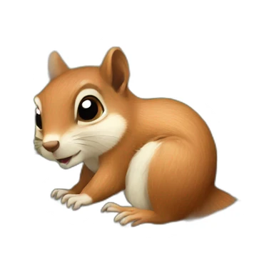 a squirrel is lying in a bird's nest sticker