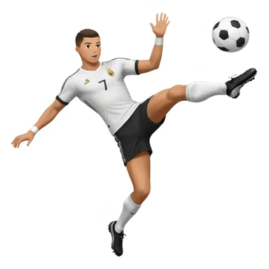 Ronaldo doing a bicycle kick with football sticker