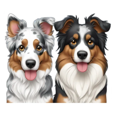 Blue merle aussie and red bi aussie sticker